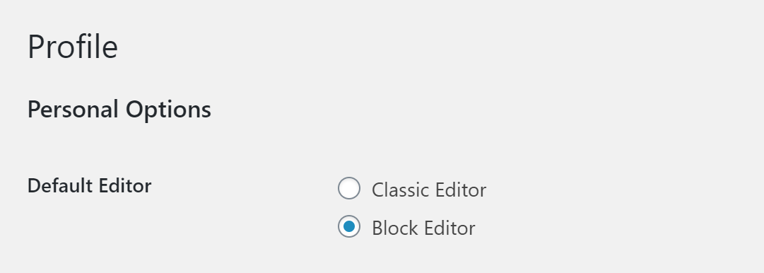 Screenshot of user editor settings
